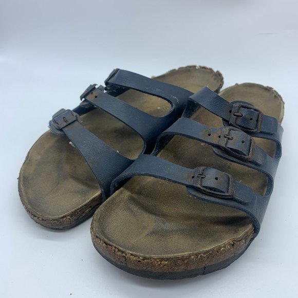 Birkenstock Florida Women's Blue Leather Sandals 40 - Picture 1 of 8
